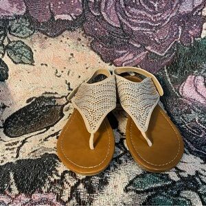 Elegant Tan and Silver Women's Sandals